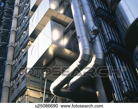 Close up of the exterior of the "Lloyds" building designed by "Richard Rogers" in the city of London View Large Photo Image Stock Image - Close up of the exterior of the "Lloyds" building designed by "Richard Rogers" in the city of London. Fotosearch