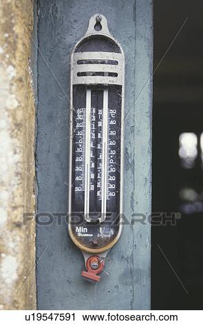 Close-up of thermometer on blue door View Large Photo Image Stock Image - Close-up of thermometer on blue door. Fotosearch