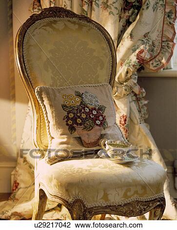 Stock Image - Close-up of Upholstered Chair. . Fotosearch