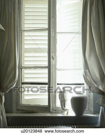 Close-up of white casement window View Large Photo Image Stock Photo - Close-up of white casement window. Fotosearch