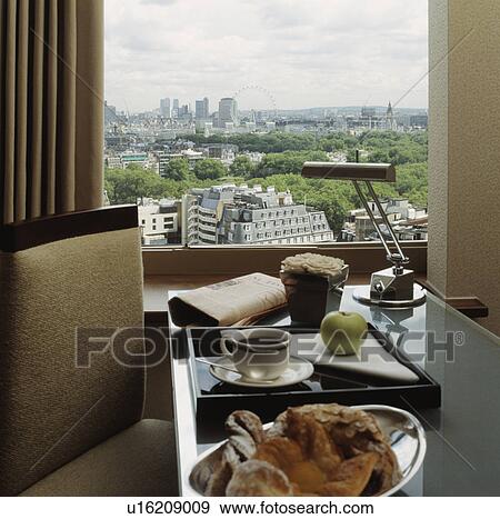Coffee house in London hotel with view over the city. View Large Photo Image Stock Photo - Coffee house in London hotel with view over the city.. Fotosearch