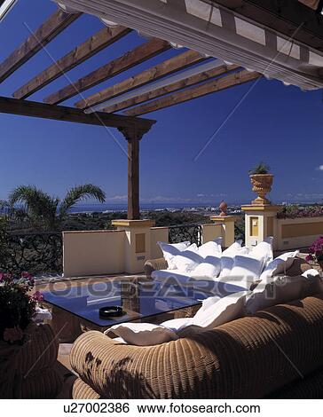 comfortable seating on veranda of villa in Southern Spain View Large Photo Image Stock Photograph - comfortable seating on veranda of villa in Southern Spain. Fotosearch