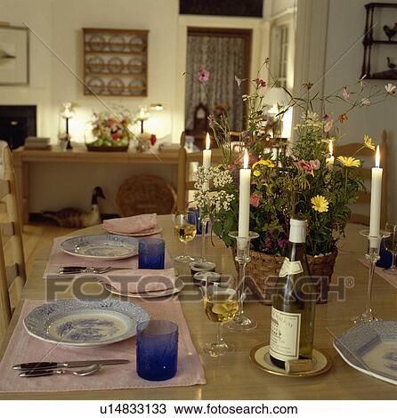 Stock Image - details, interior, settings, lighting, candle, traditional. Fotosearch