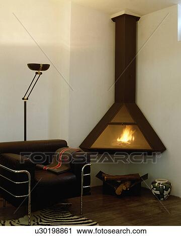 Fireplace in modern living room View Large Photo Image Stock Image - Fireplace in modern living room. Fotosearch