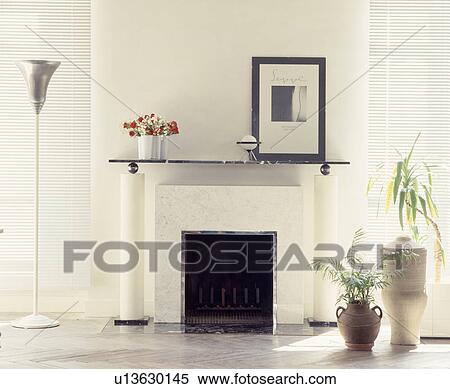 Fireplace in modern living room View Large Photo Image Stock Photography - Fireplace in modern living room. Fotosearch