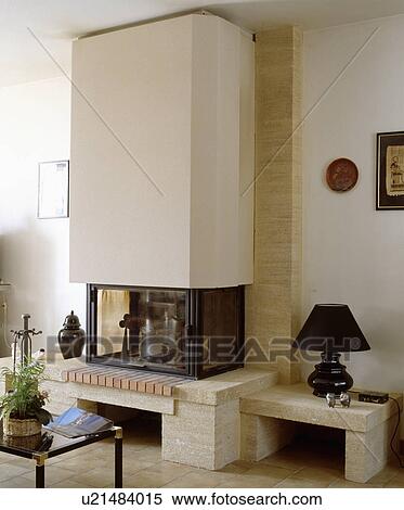 Fireplace in modern living room View Large Photo Image Stock Photography - Fireplace in modern living room. Fotosearch