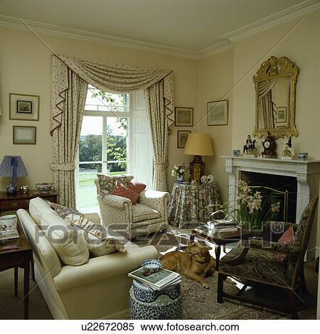 Fireplace in traditional country living room View Large Photo Image Stock Photography - Fireplace in traditional country living room. Fotosearch