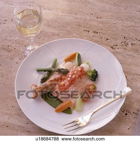 fish, salmon, white wine, starters, seafood, food View Large Photo Image Stock Photo - fish, salmon, white wine, starters, seafood, food. Fotosearch