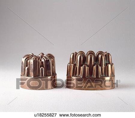 Stock Photo - french, household, jellymoulds, copper, moulds, objects. Fotosearch