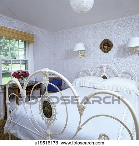 furniture, interior, beds, wallpaper, traditional View Large Photo Image Stock Photo - furniture, interior, beds, wallpaper, traditional. Fotosearch