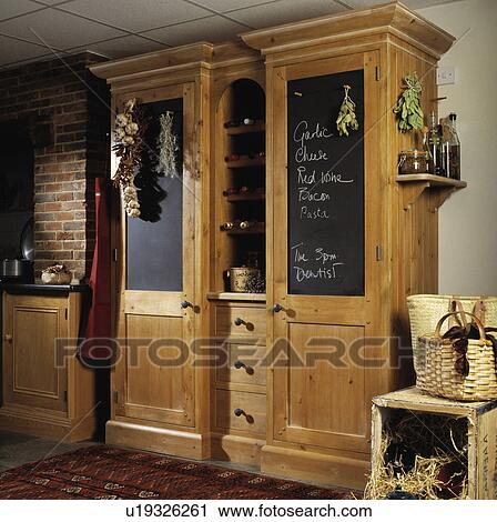 Stock Image - furniture, interior, cupboard, blackboard, traditional. Fotosearch