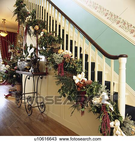 Stock Image - garlands, interior, flower, flowers, fresh, garland, christmas. Fotosearch
