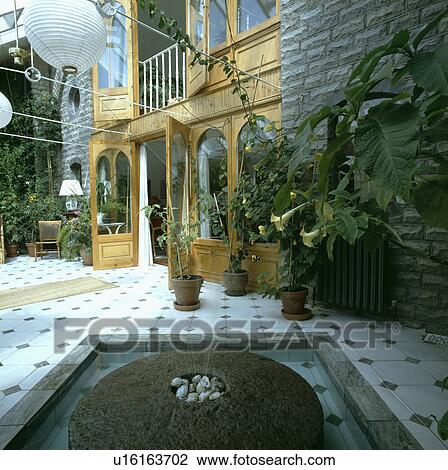 Stock Image - houseplants, interior, conservatory, conservatories, architectural, interiors. Fotosearch