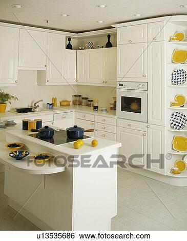 interior, modern, kitchen, white, ovens View Large Photo Image Stock Photograph - interior, modern, kitchen, white, ovens. Fotosearch