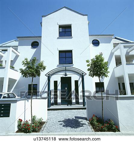 Stock Photo - Large modern white house. Fotosearch
