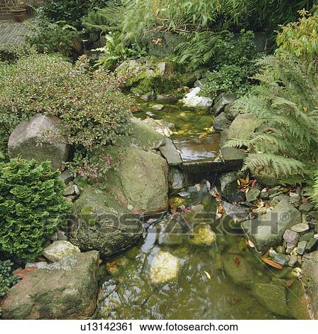 Large stones on bank of stream in country garden View Large Photo Image Stock Image - Large stones on bank of stream in country garden. Fotosearch