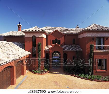 Large terracotta villa in Southern Spain View Large Photo Image Stock Image - Large terracotta villa in Southern Spain. Fotosearch
