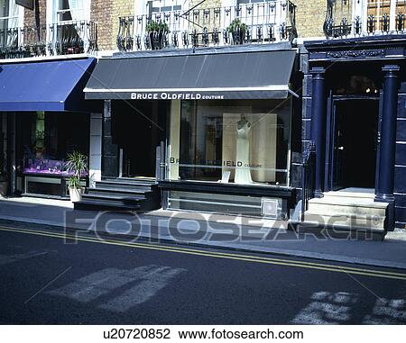 Stock Image - london, outside, shops, bruce oldfield, commercial. Fotosearch