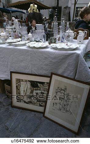 Stock Image - markets, paris, street, outside, france, commercial. Fotosearch