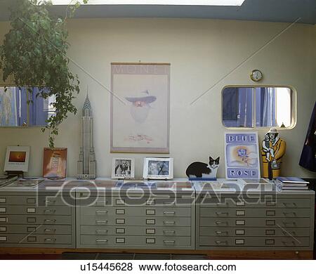 metal storage cabinet in modern home office View Large Photo Image Stock Photo - metal storage cabinet in modern home office. Fotosearch