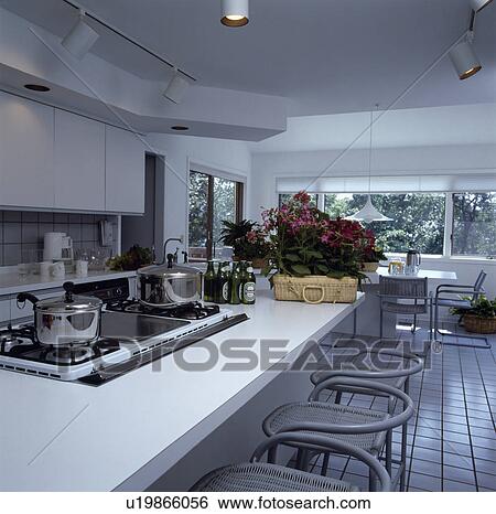 modern, interior, breakfastbar, hobs, town View Large Photo Image Stock Photograph - modern, interior, breakfastbar, hobs, town. Fotosearch
