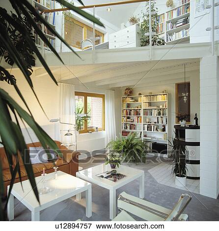 Modern openplan living room View Large Photo Image Stock Photo - Modern openplan living room. Fotosearch