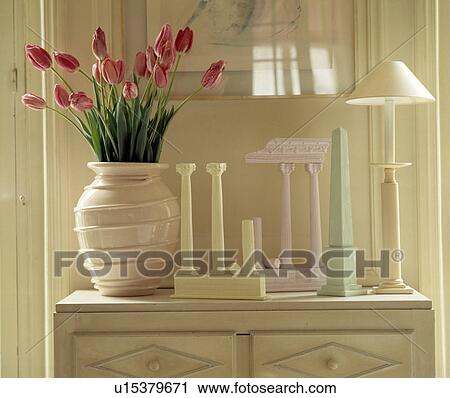 Neutral Interior with Tulips in a Vase. View Large Photo Image Stock Image - Neutral Interior with Tulips in a Vase.. Fotosearch