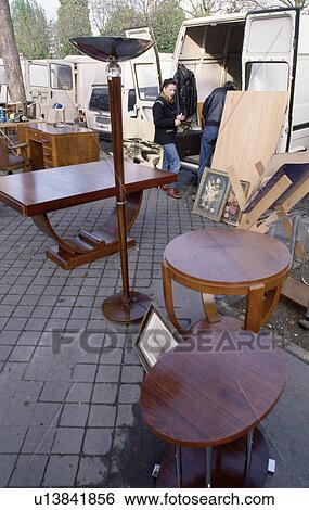 Stock Photograph - paris, furniture, street, outside, markets, commercial. Fotosearch