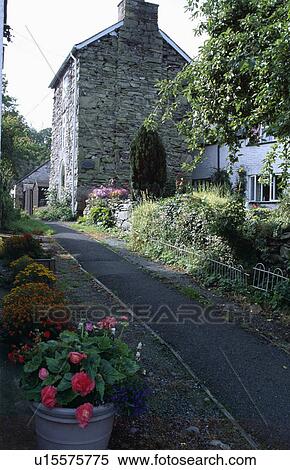 Path in cottage garden in summer View Large Photo Image Stock Photography - Path in cottage garden in summer. Fotosearch