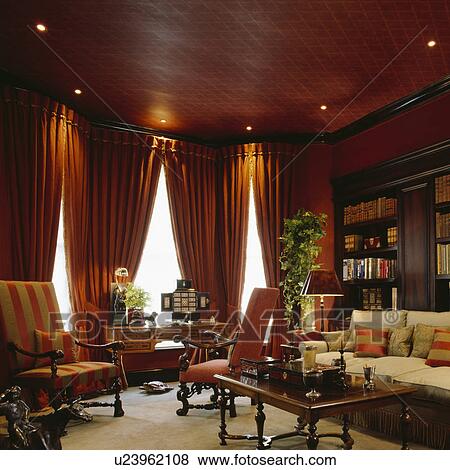 Rote Vorhaenge Wohnzimmer - cinderellaswelt