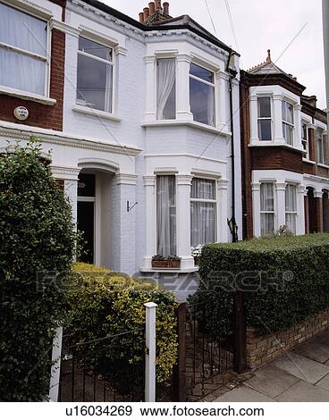 Stock Photo - Semi-detached traditional Edwardian town house. Fotosearch
