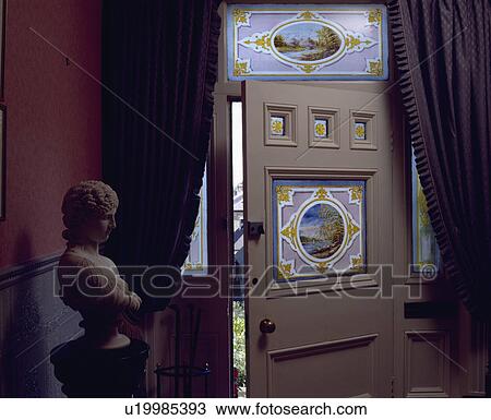 Stock Image - soft-furnishings, interior, traditional, sculpture, curtains, halls. Fotosearch