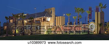 Stock Image - Spanish hotel at night. Fotosearch