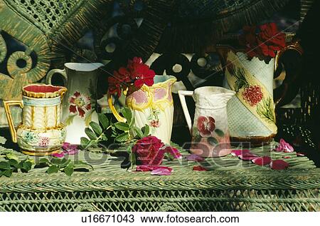Still-life of floral jugs View Large Photo Image Stock Image - Still-life of floral jugs. Fotosearch