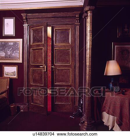 Picture - traditional, interior, paint effects, doors, brown . Fotosearch