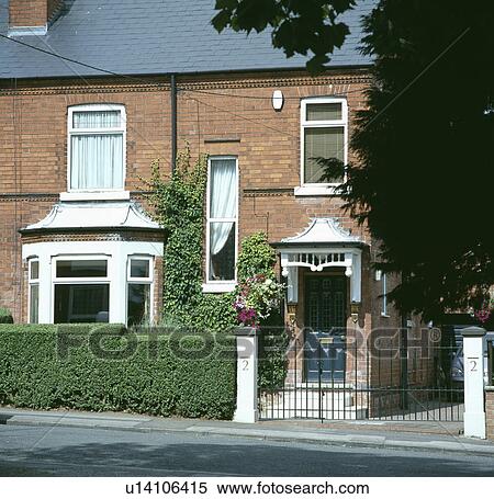 Traditional Victorian semi-detached town house View Large Photo Image Stock Photography - Traditional Victorian semi-detached town house. Fotosearch
