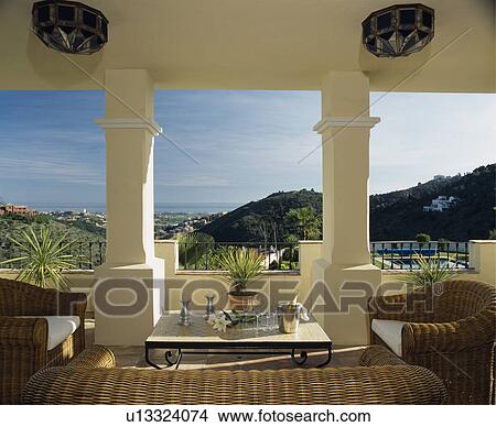 View of countryside from veranda of villa in Southern Spain View Large Photo Image Picture - View of countryside from veranda of villa in Southern Spain. Fotosearch