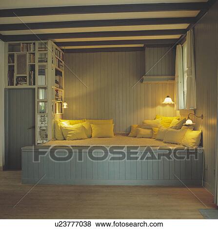 Pictures Of Wall Lights Above Built In Seating Pastel Blue Wall Lights Above Built In Seating Pastel Blue Panelled Scandinavian Living Room