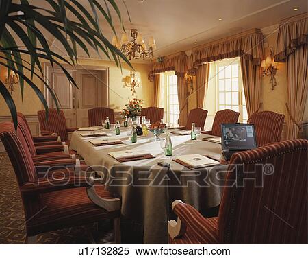 Stock Photography - Well lit traditional boardroom.. Fotosearch