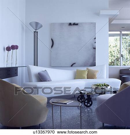 White sofa in modern living room View Large Photo Image Stock Image - White sofa in modern living room. Fotosearch
