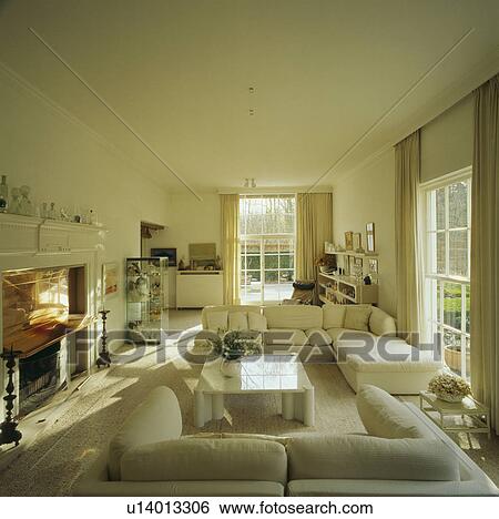 White sofas in modern white Scandinavian lving room View Large Photo Image Stock Photograph - White sofas in modern white Scandinavian lving room. Fotosearch