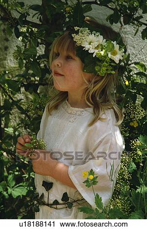 Stock Image - white, weddings, occasions, girl, flowers. Fotosearch