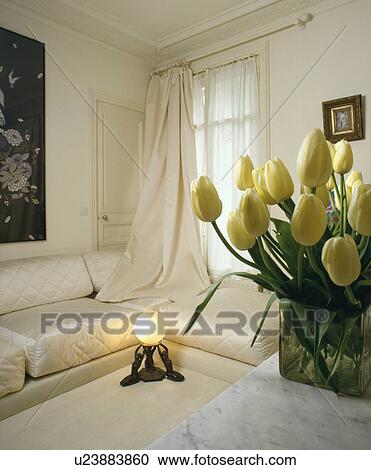 Art Deco lamp on floor of white living room View Large Photo Image Stock Image - Art Deco lamp on floor of white living room. Fotosearch