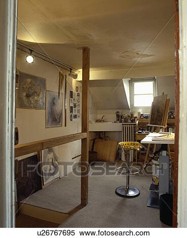 Stock Photography - attic, interior, loft, studio. Fotosearch