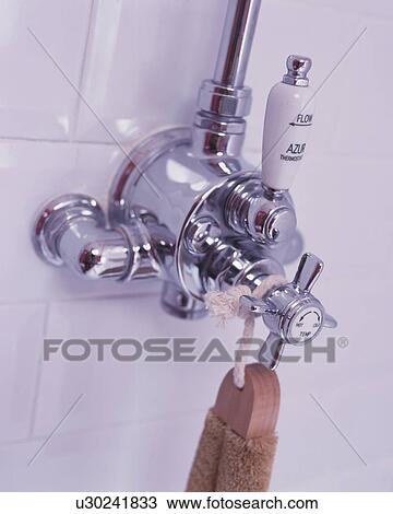 Chrome shower controls. View Large Photo Image Stock Image - Chrome shower controls.. Fotosearch