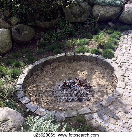 Circular sandpit with paved edging in children's play area in garden View Large Photo Image Stock Photography - Circular sandpit with paved edging in children's play area in garden. Fotosearch