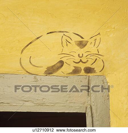 Close-up of cat stencil View Large Photo Image Stock Image - Close-up of cat stencil. Fotosearch