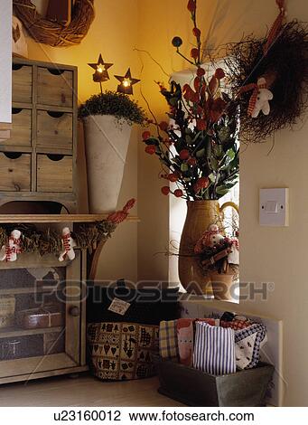 Stock Image - Close-up of Christmas decorations. Fotosearch