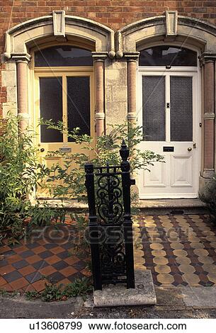 Close-up of Edwardian front doors View Large Photo Image Stock Photo - Close-up of Edwardian front doors. Fotosearch