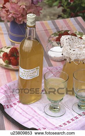 Close-up of elderflower cordial and glasses View Large Photo Image Stock Image - Close-up of elderflower cordial and glasses. Fotosearch